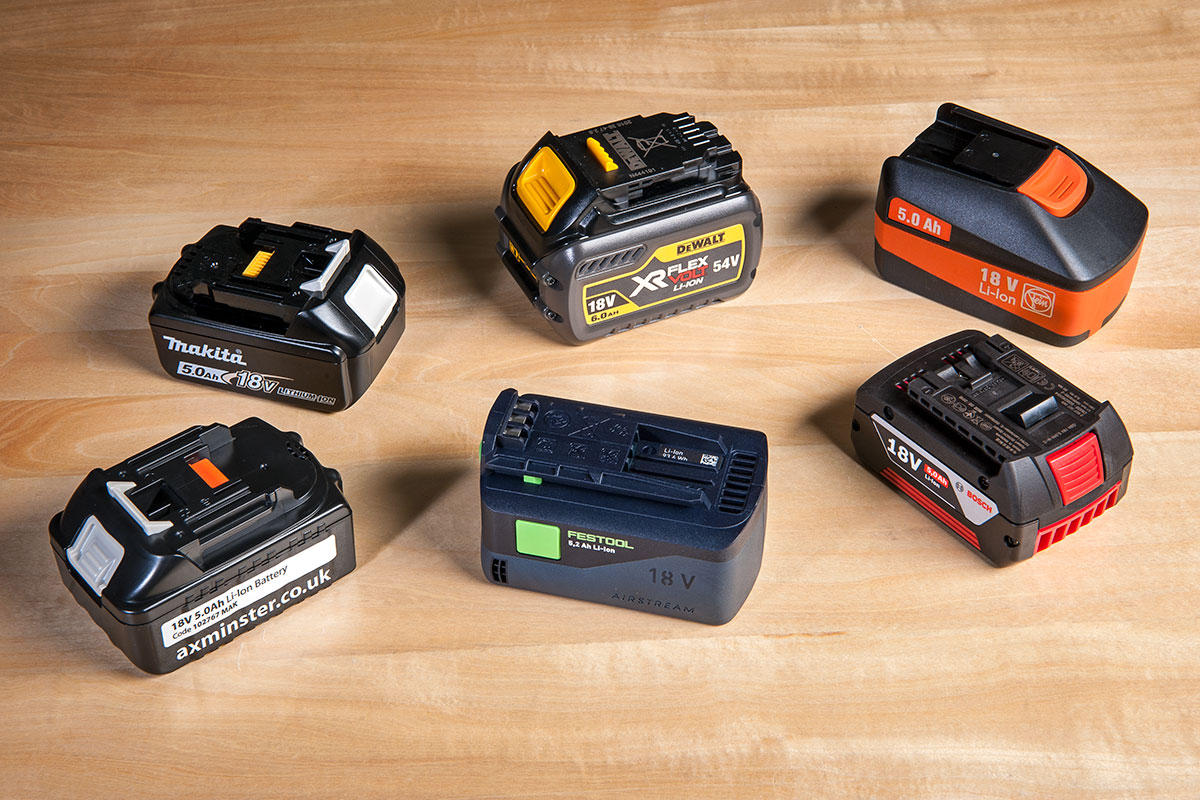 Range of 18V batteries