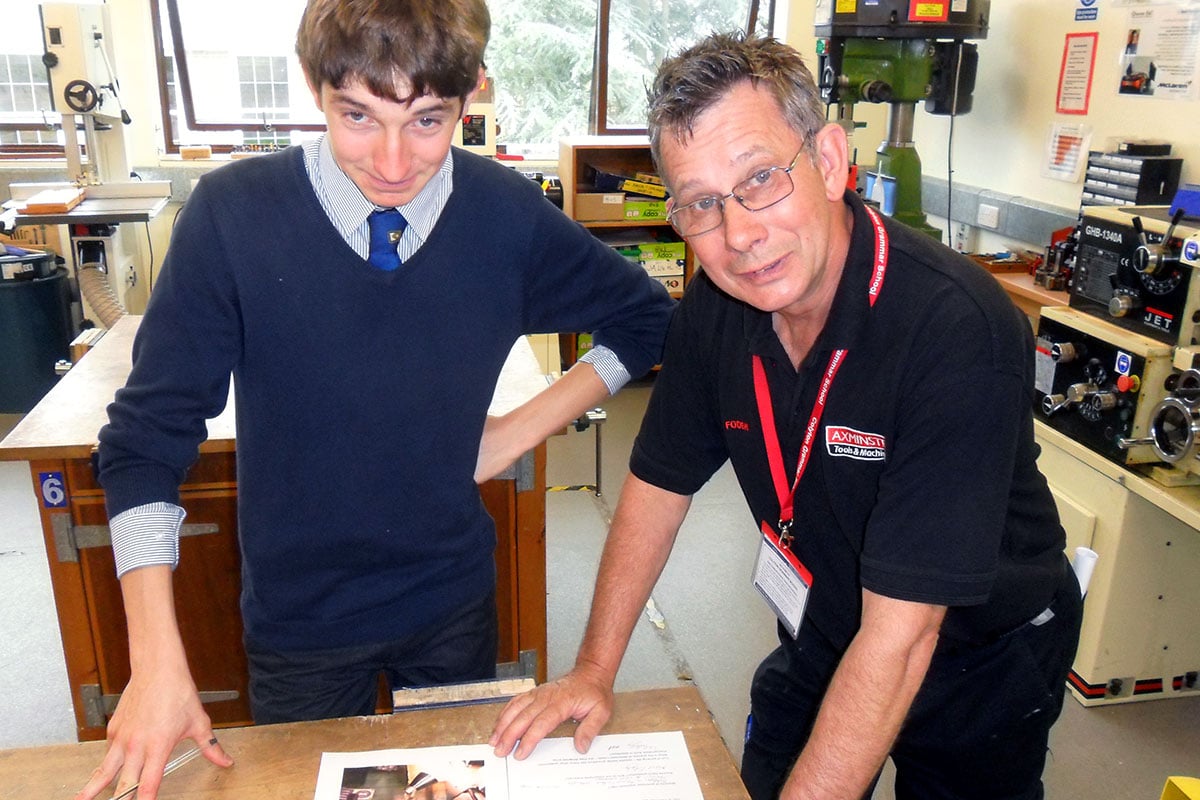 David Foden with Year 12 student Jason Wells