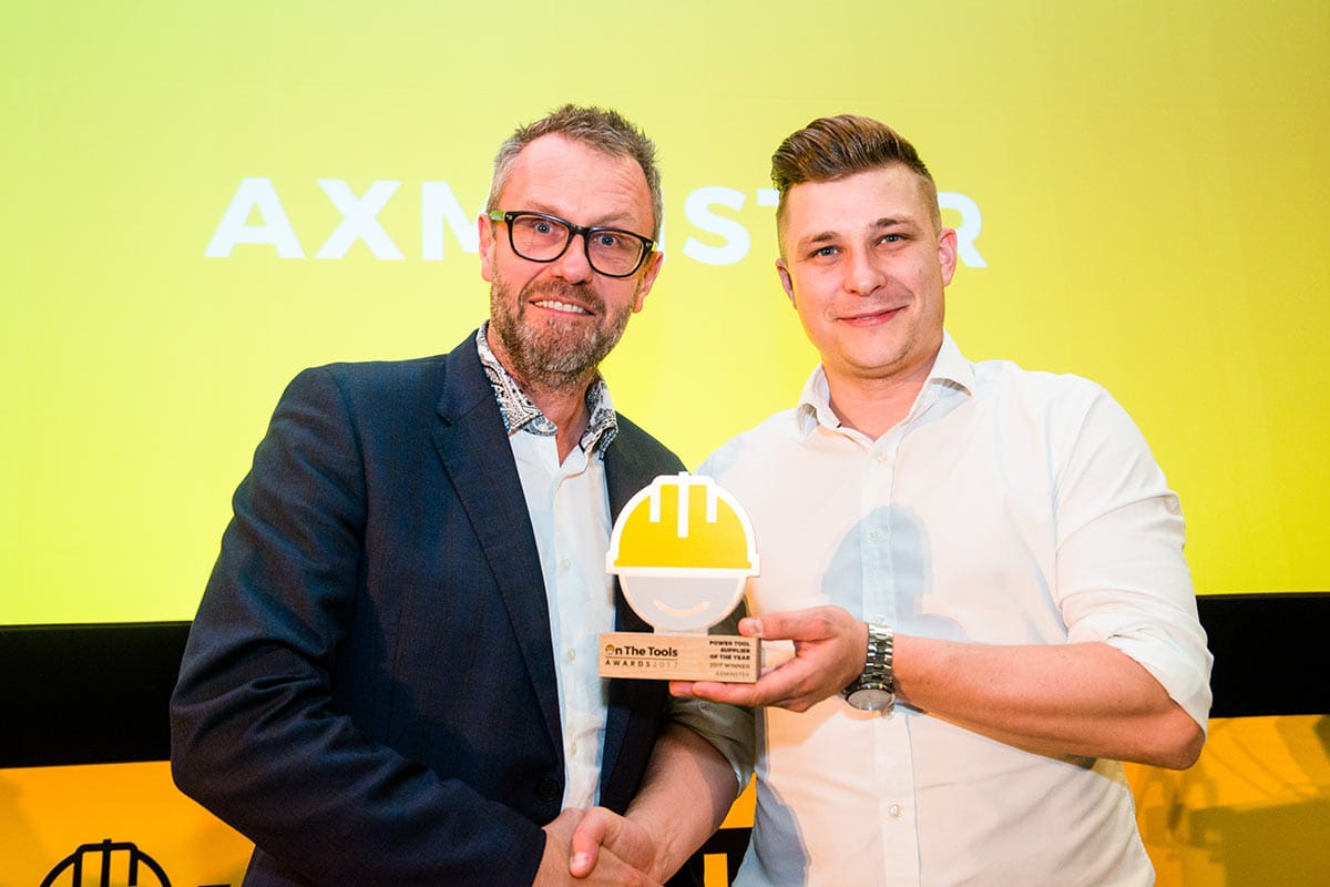 Left to right: Martin Brown, Axminster Tools & Machinery and Adam Barrie, creative director of On the Tools (photo: Don’t Panic Projects and Edward Shaw Photography)