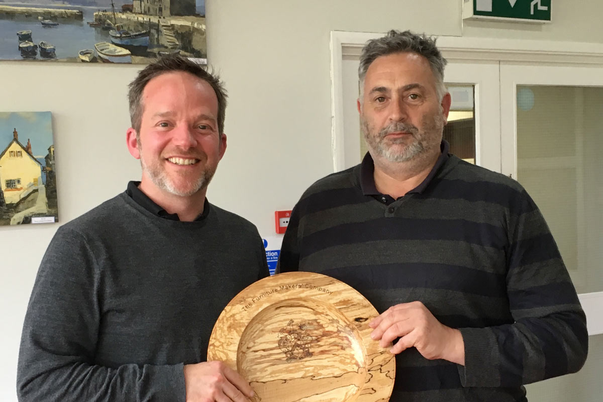 Alan Styles presents trophy to Andrew Cross
