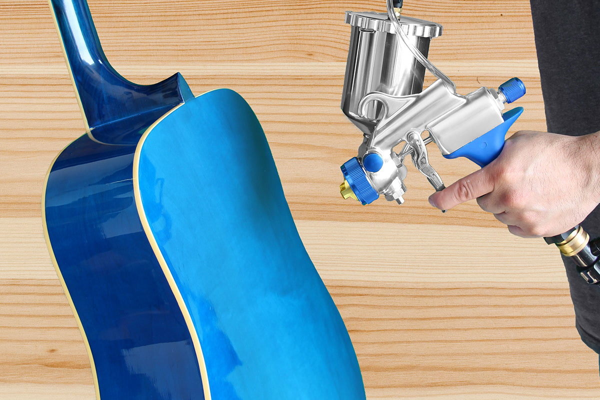 Spraying a guitar