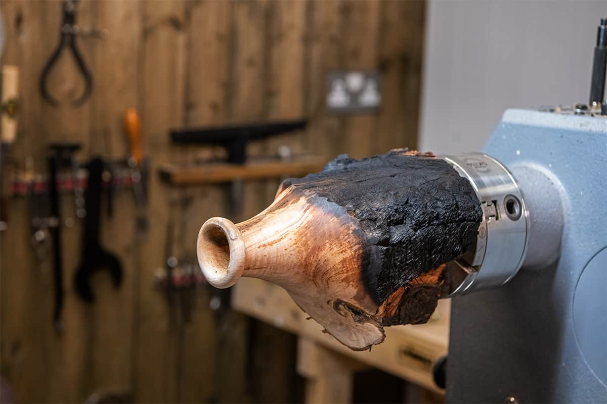 The vase in progress