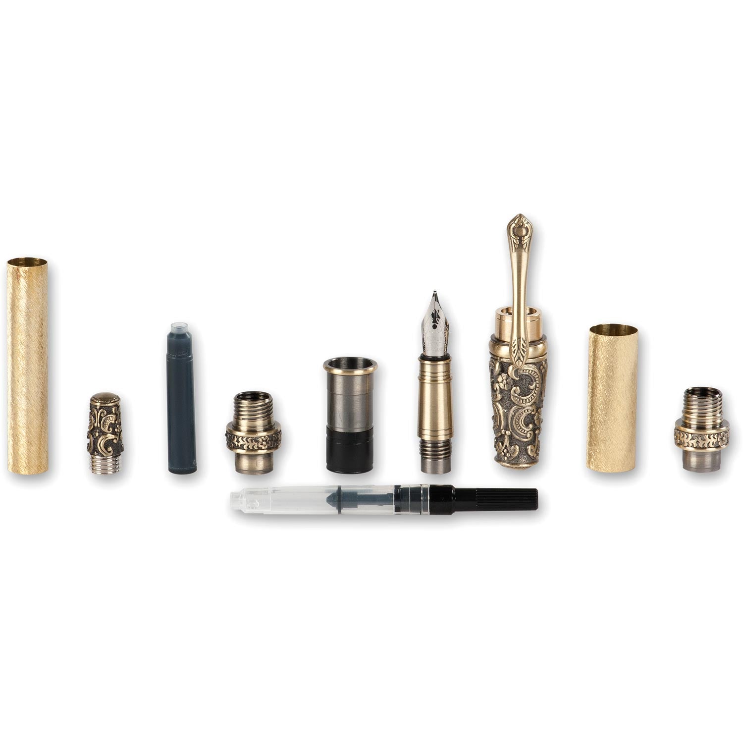 Victorian Fountain Pen Kit - Antique Brass Gold