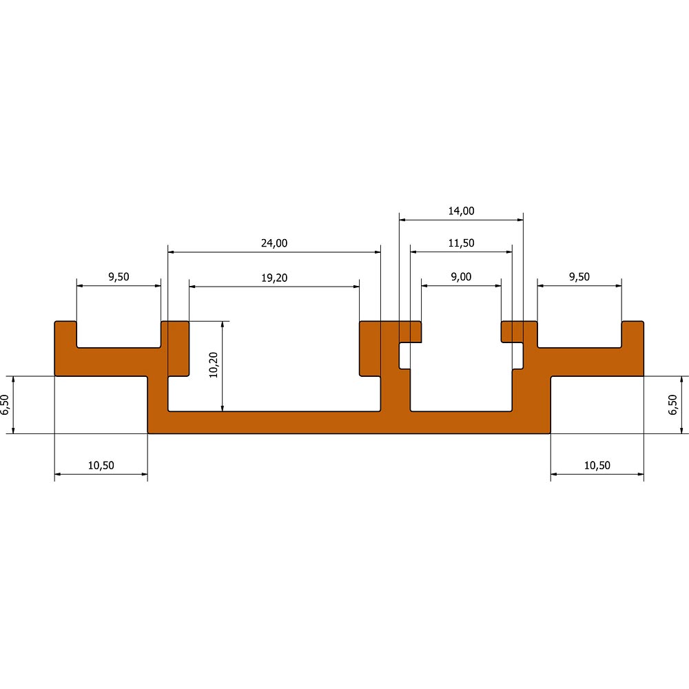 UJK Mitre Fence & T-Slot Track 800mm