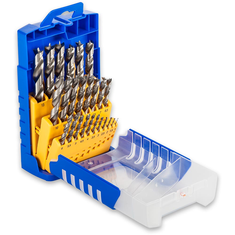 FISCH 25 Piece HSS Brad Point Drill Bit Set