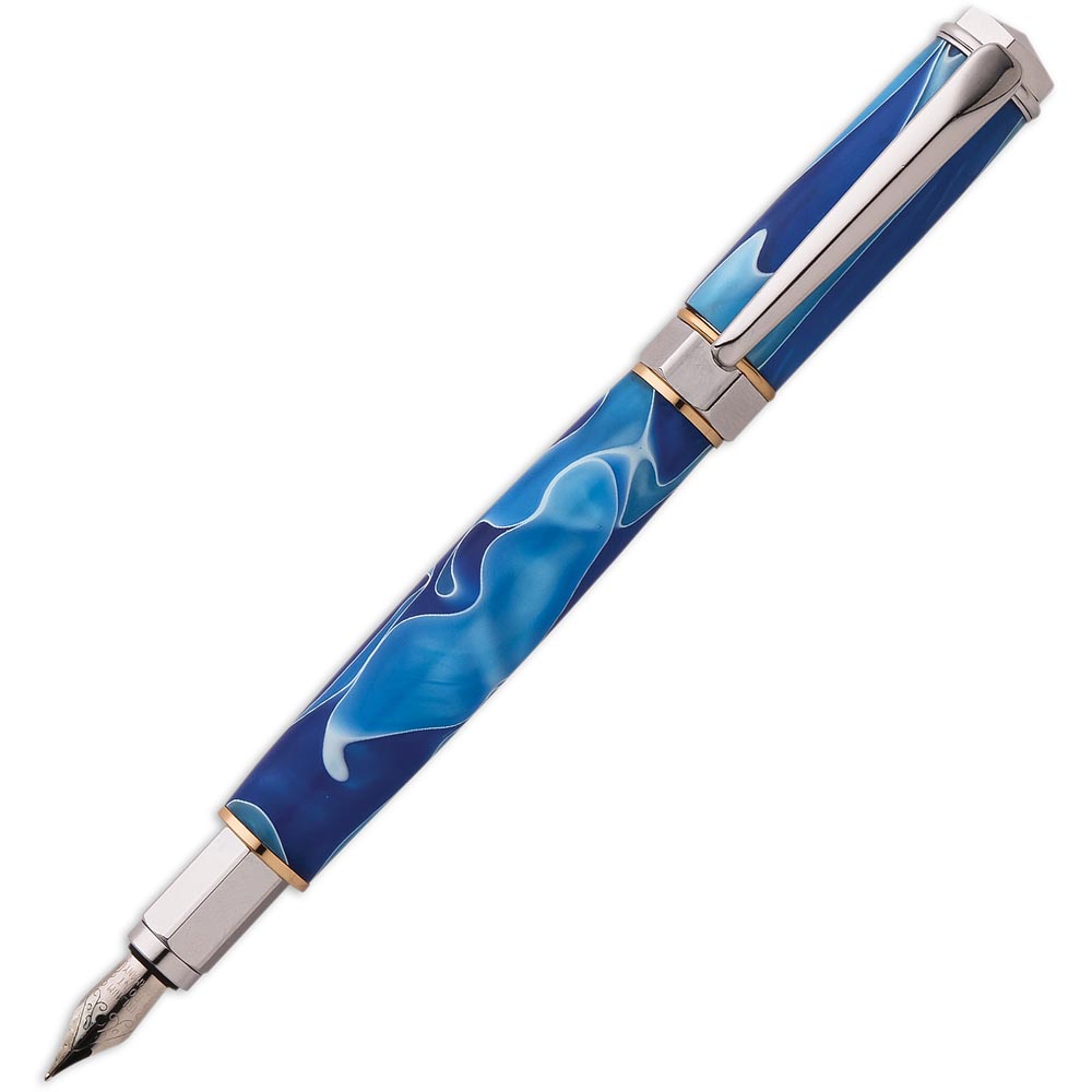 Vertex Supreme Fountain Pen Kit - Chrome Gold Accents