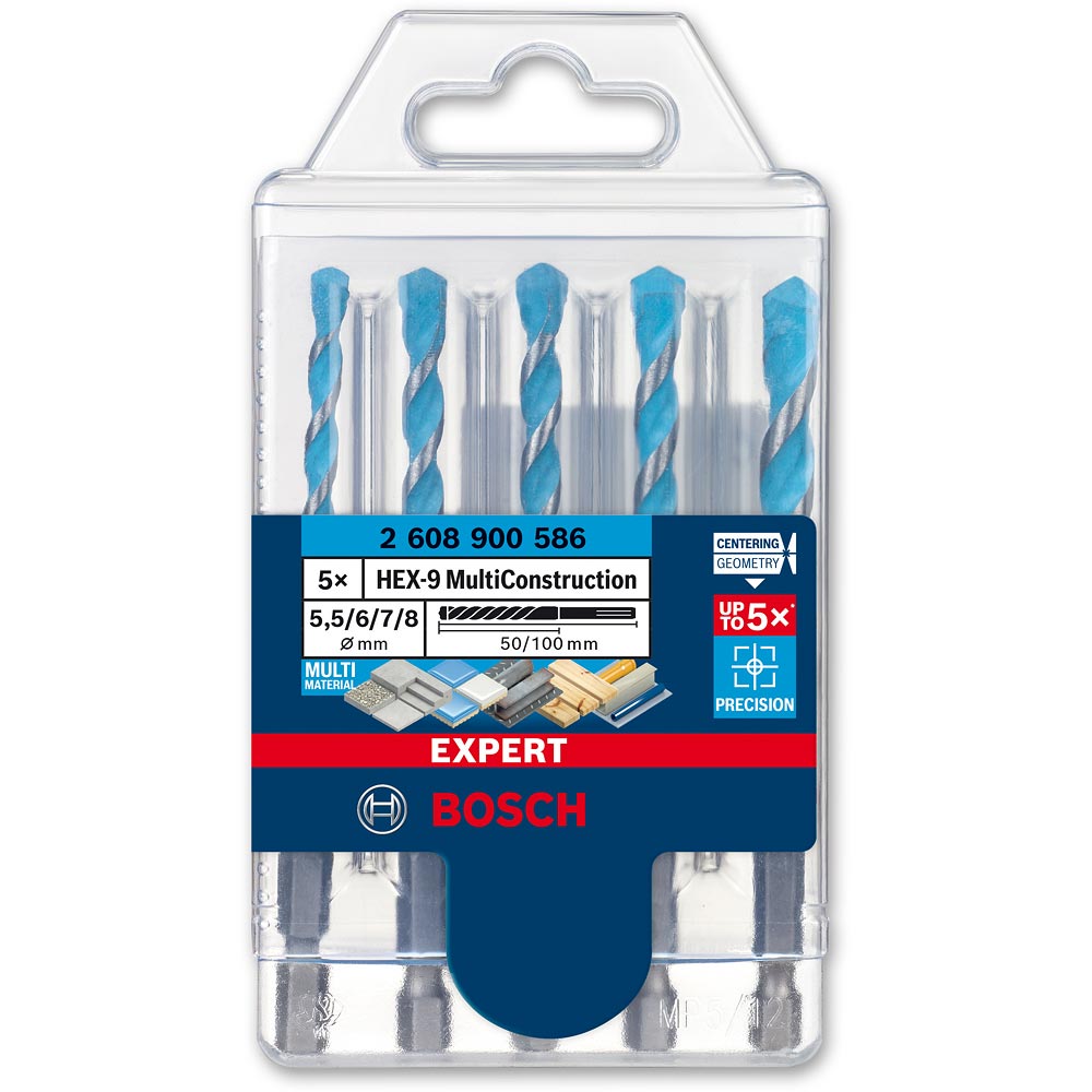 Bosch 5 Piece HEX-9 MCB MultiConstruction Drill Bit Set