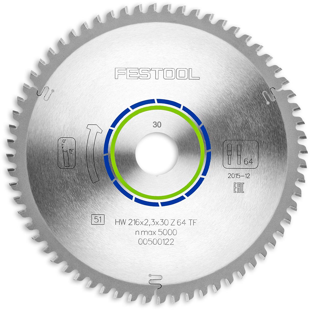 Festool TCT Saw Blade Aluminium/Plastic - 216mm x 2.3mm x 30mm 64T