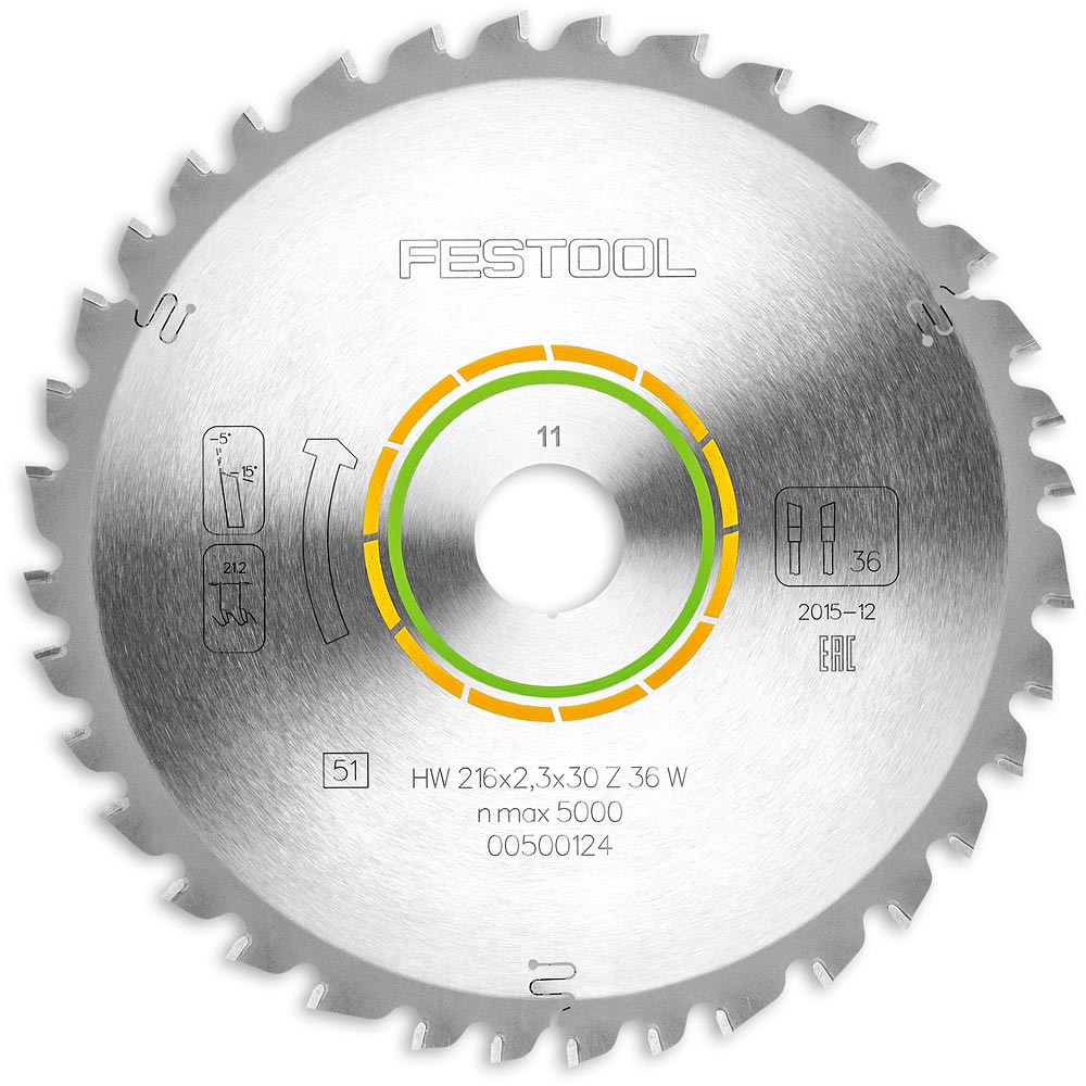 Festool TCT Saw Blade Universal - 216mm x 2.3mm x 30mm 36T