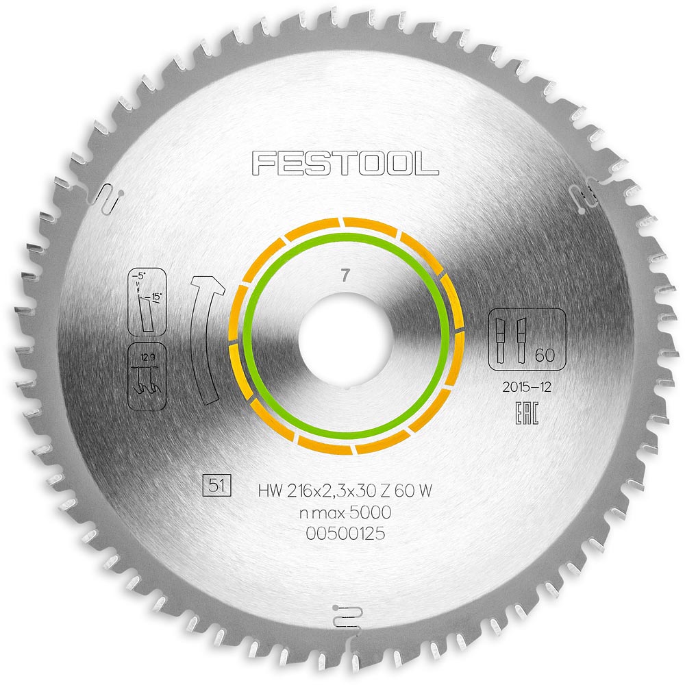 Festool TCT Saw Blade Fine - 216mm x 2.3mm x 30mm 60T