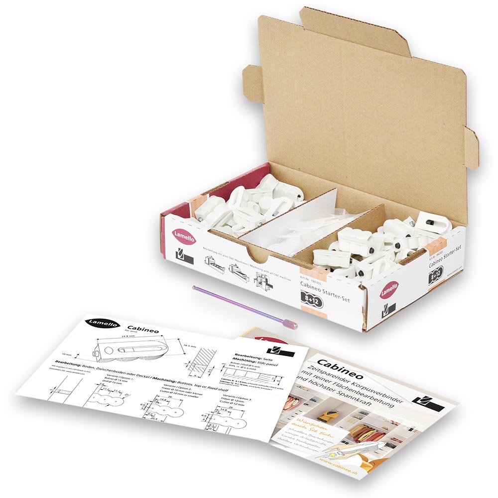 Lamello Cabineo Starter Set 8+12, Tool & Cover Caps