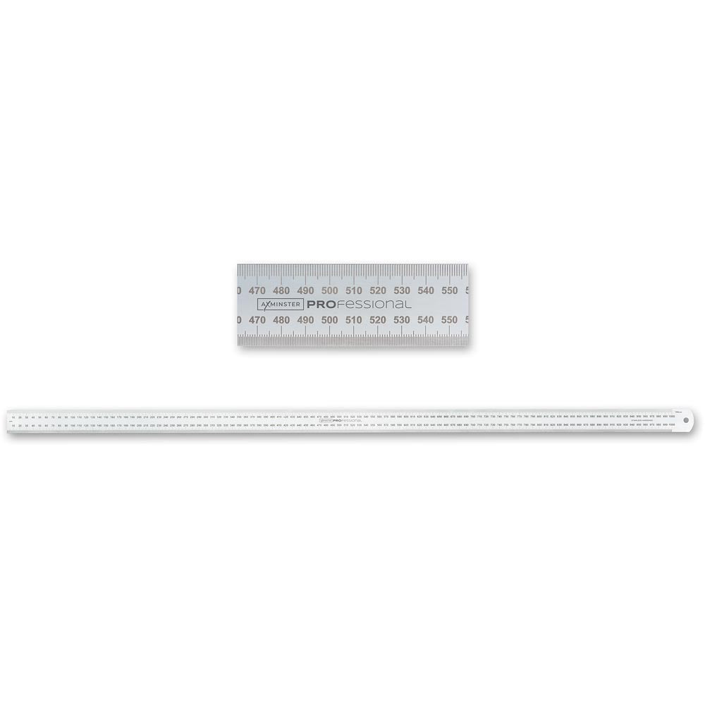 Axminster Stainless Steel Metric Rule - 1,000mm