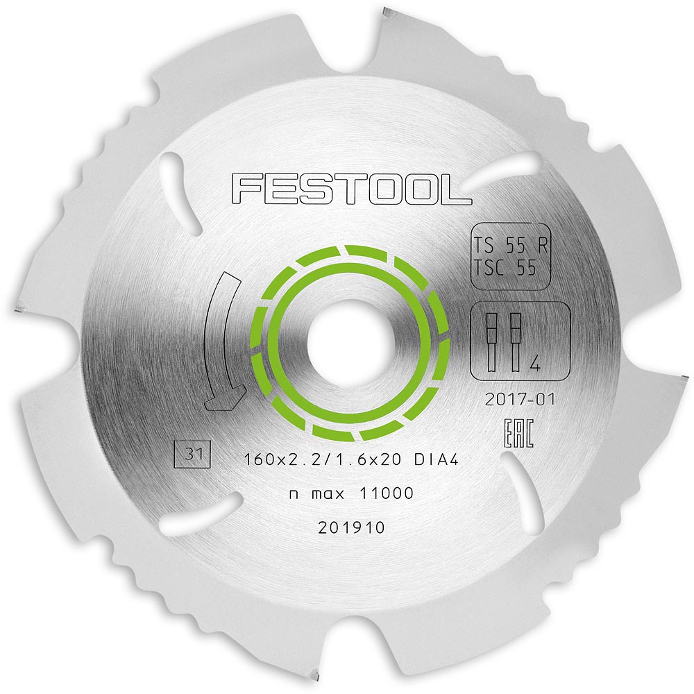 Festool Diamond Saw Blade PCD - 160mm x 2.2mm x 20mm 4T