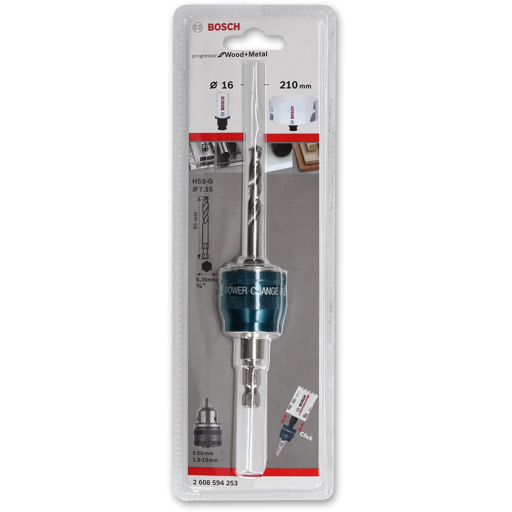 Bosch Power Change Plus Holesaw Arbor Inc Drill HSS-G