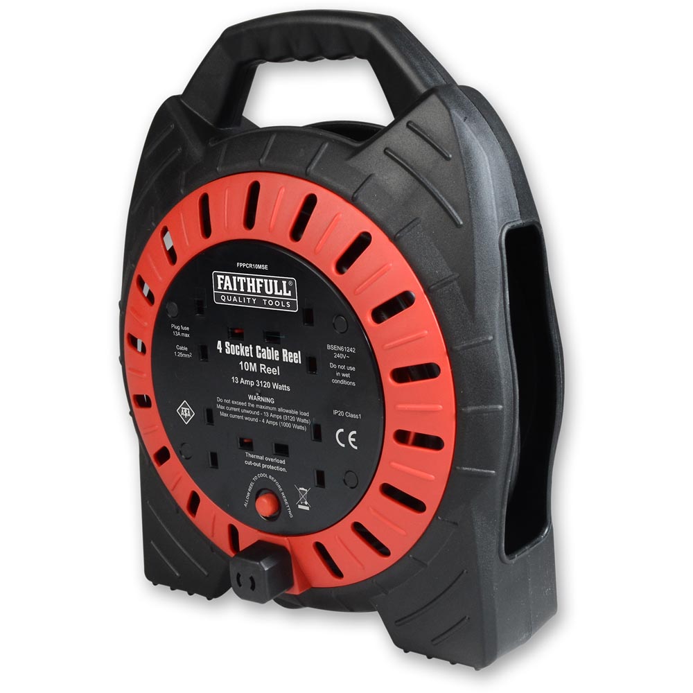 Faithfull 10m 13A Cable Reel