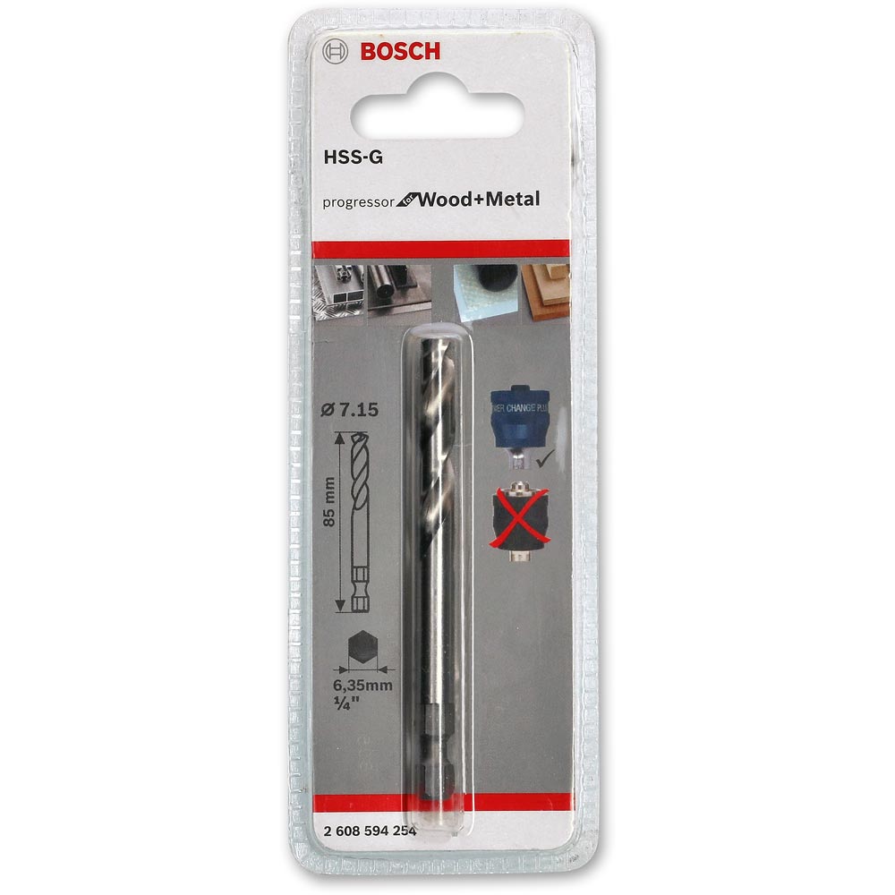 Bosch Pilot Drill HSS-G For Power Change Plus Adaptor