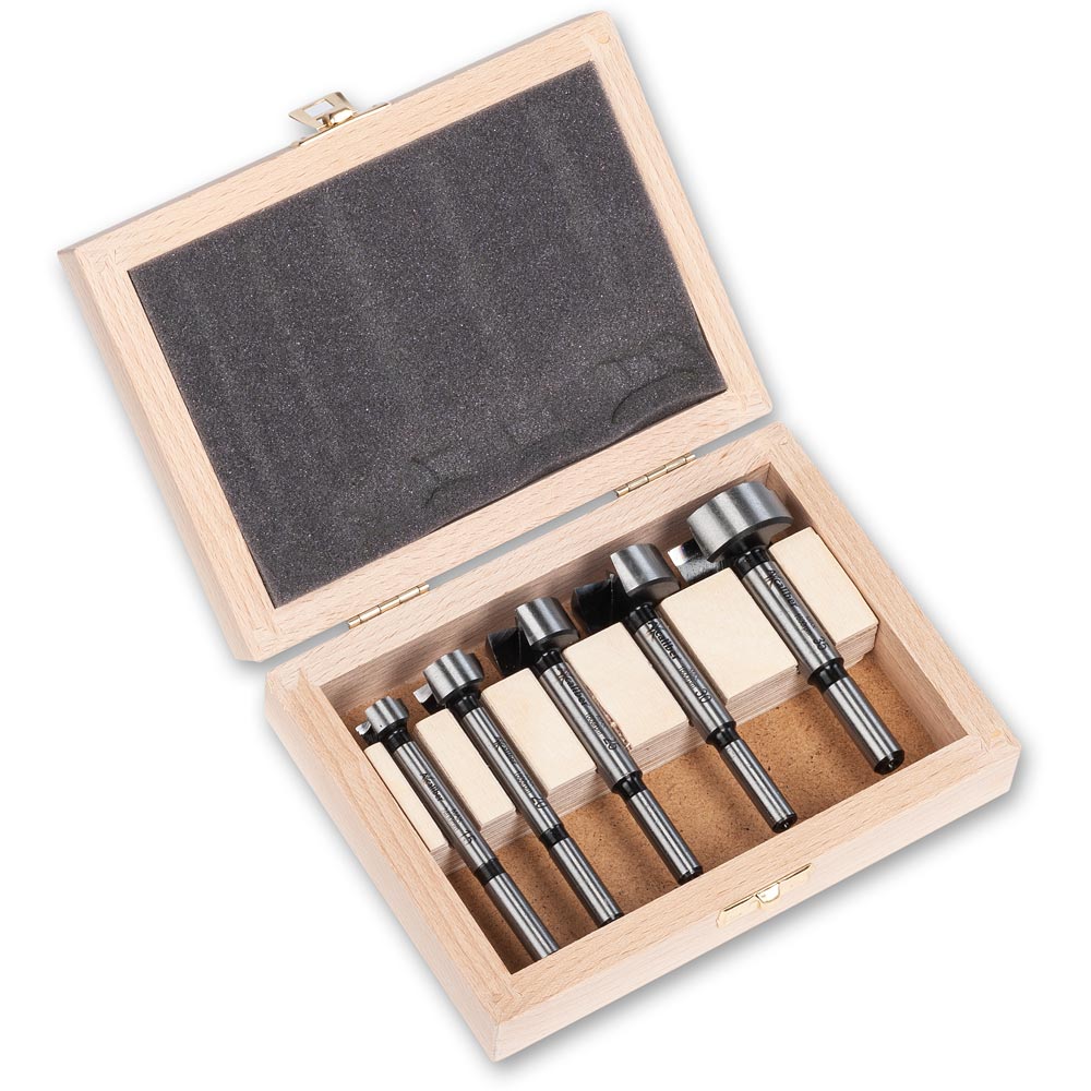 Axcaliber Forstner Bit Set of 5 in Wooden Box