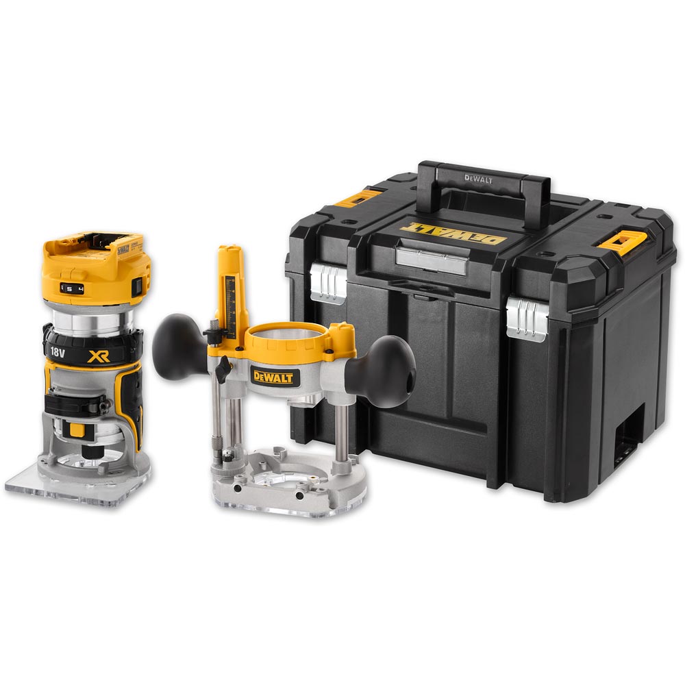 DeWALT DCW604NT Twin Base 1/4" Router & TSTAK 18V (Body Only)