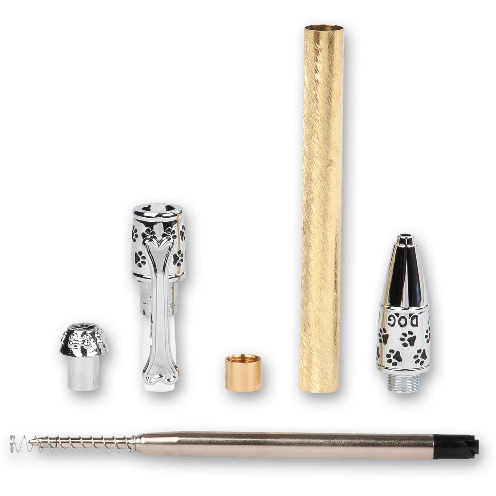 Dog Click Pen Kit - Chrome
