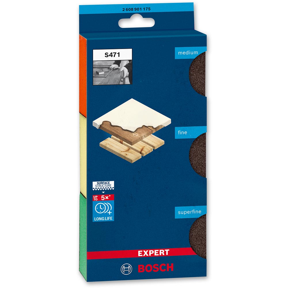 Bosch Abrasive Sponges (Pkt 3) - XFine, Fine & Med