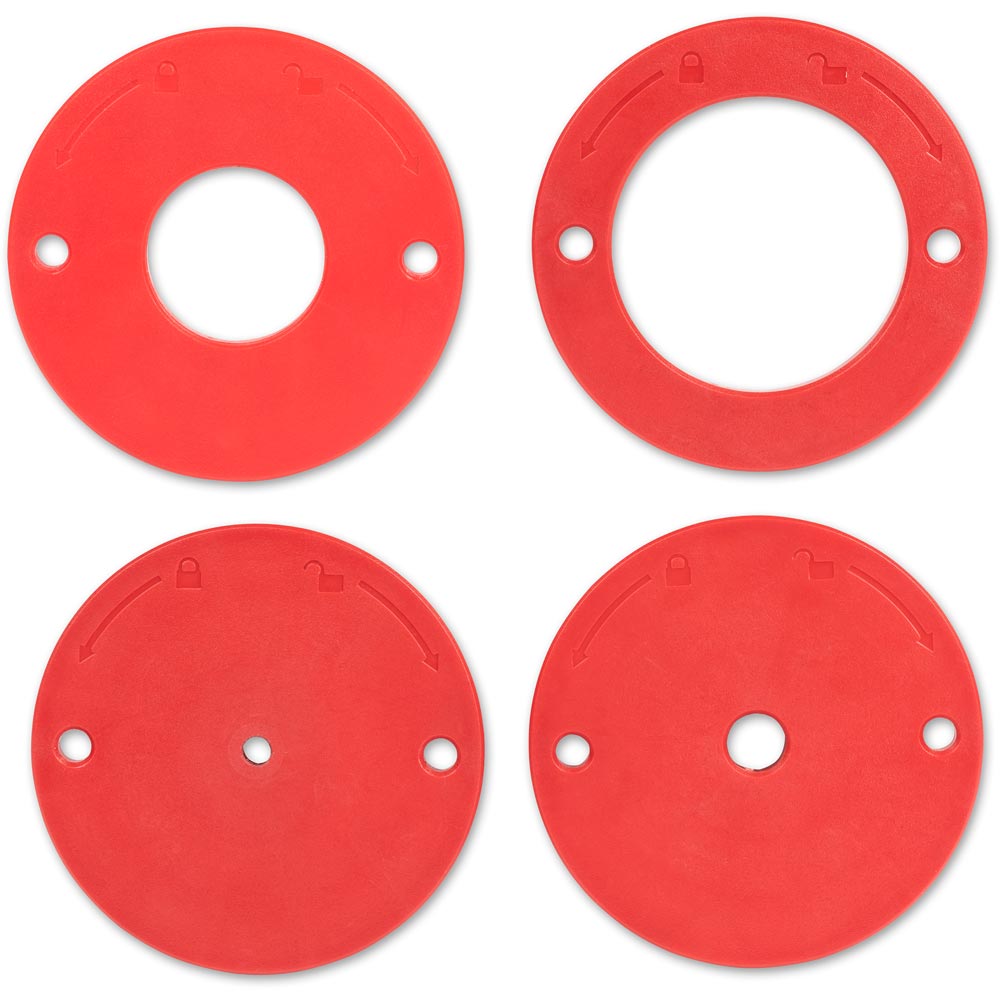 Axminster Router Plate Plastic Insert Rings Set (Pkt 4)