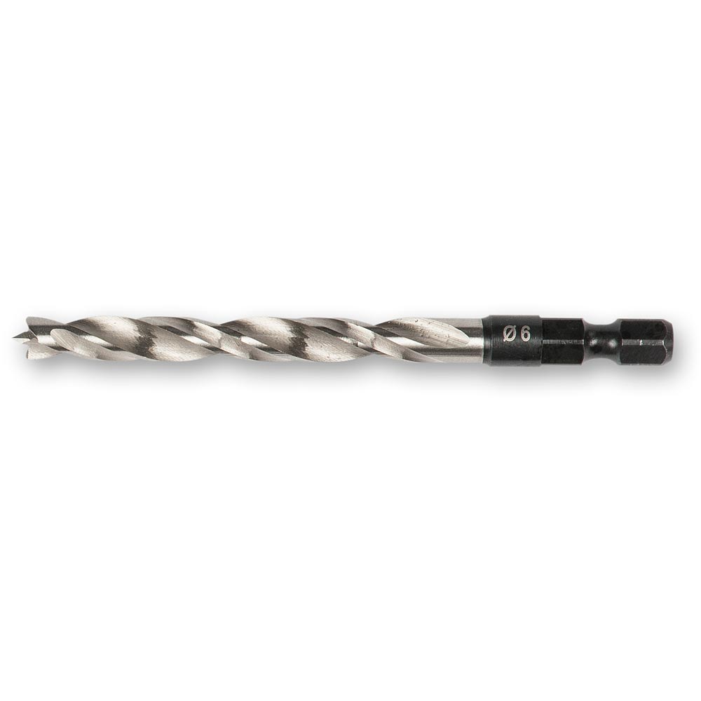 FISCH HSS Brad Point Drill Bit Hex Shank