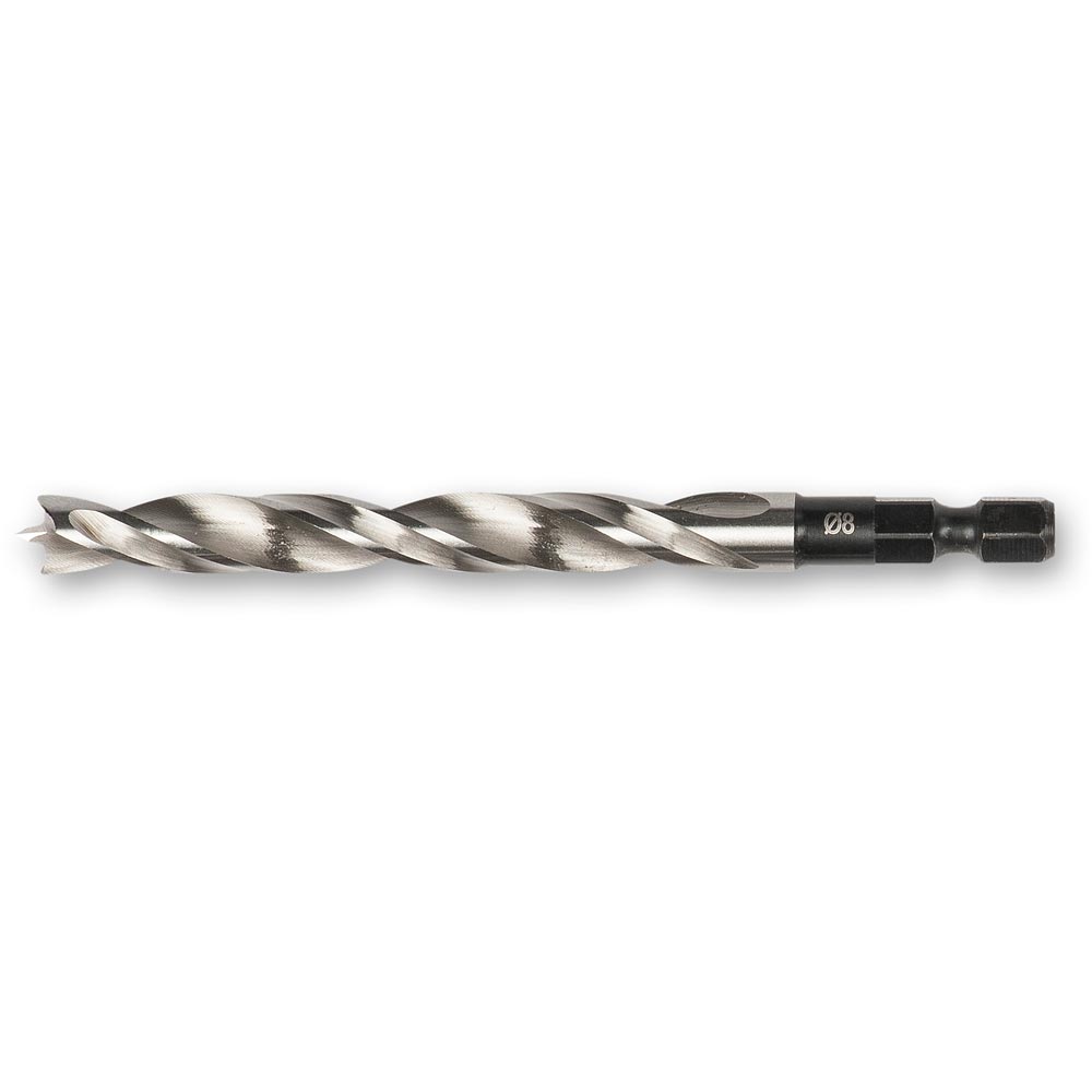 FISCH HSS Brad Point Drill Bit Hex Shank