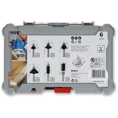 Bosch 6 Piece Router Cutter Set - 1/4"