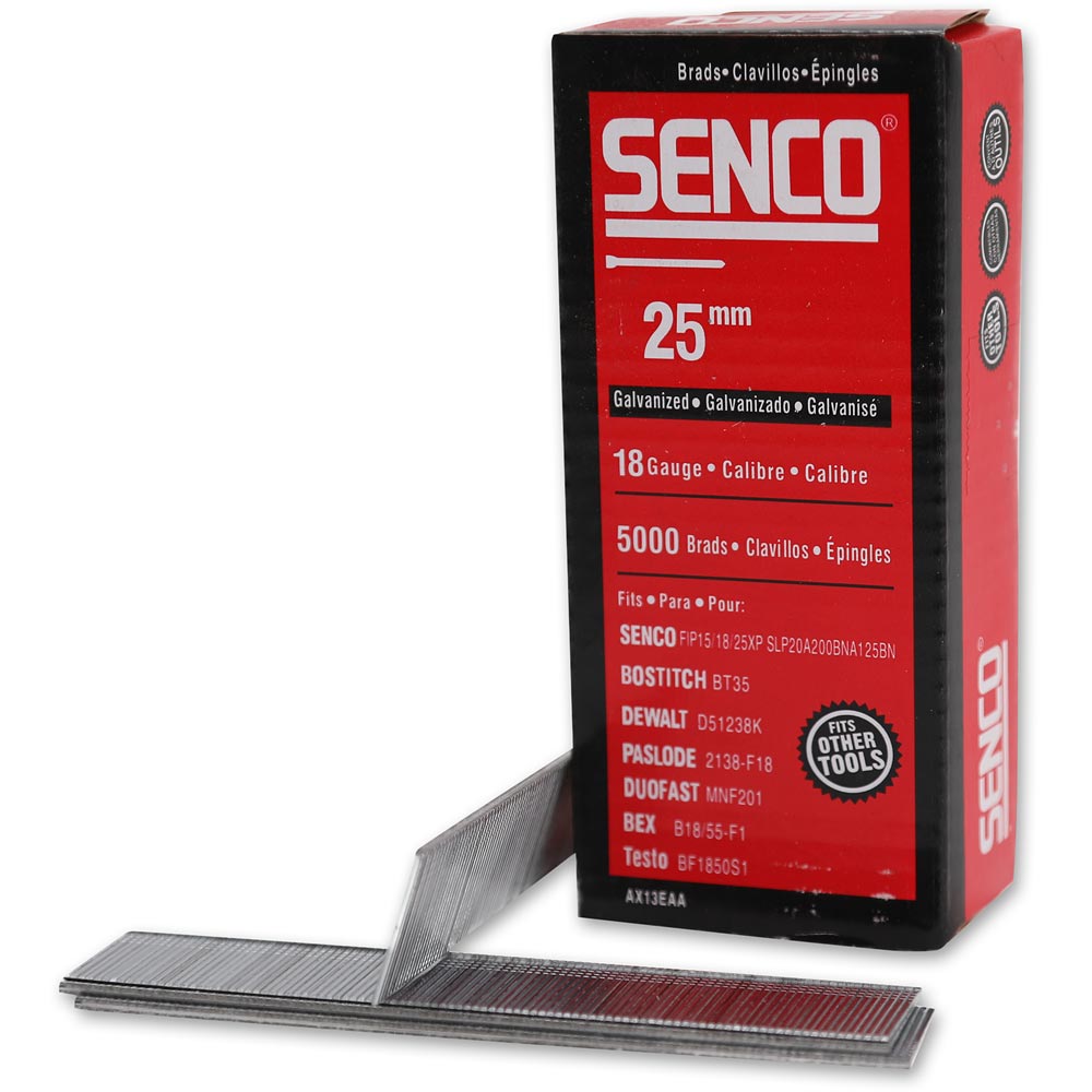 SENCO AX 18-gauge Galvanised Brad Nails - Box of 5,000