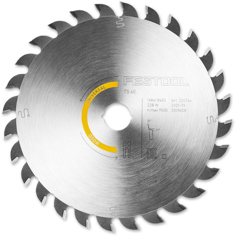 Festool TCT Saw Blade Universal 168mm x 1.8mm x 20mm 28T