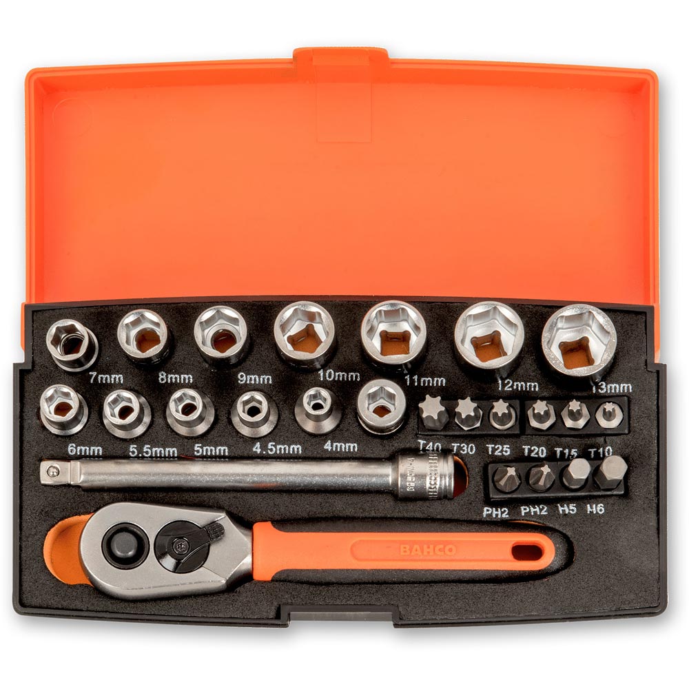 Bahco 25 Piece Socket Set (1/4")