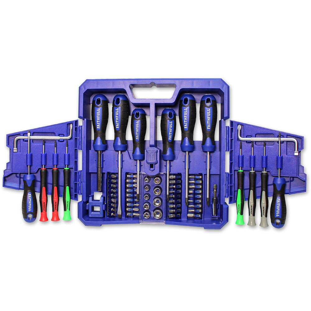 Faithfull Screwdriver & Bit Set 63 Piece