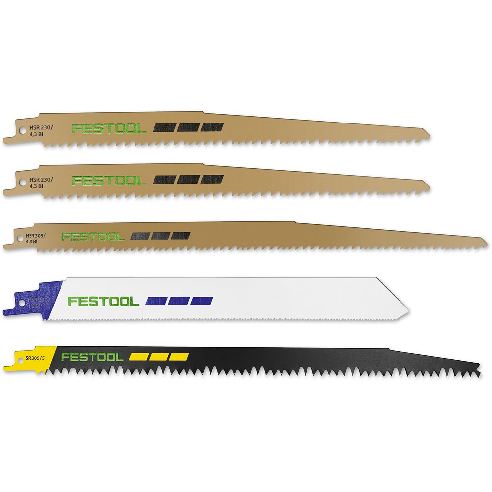 Festool 5 Piece Sabre Saw Blade Assortment - RS-Sort/5