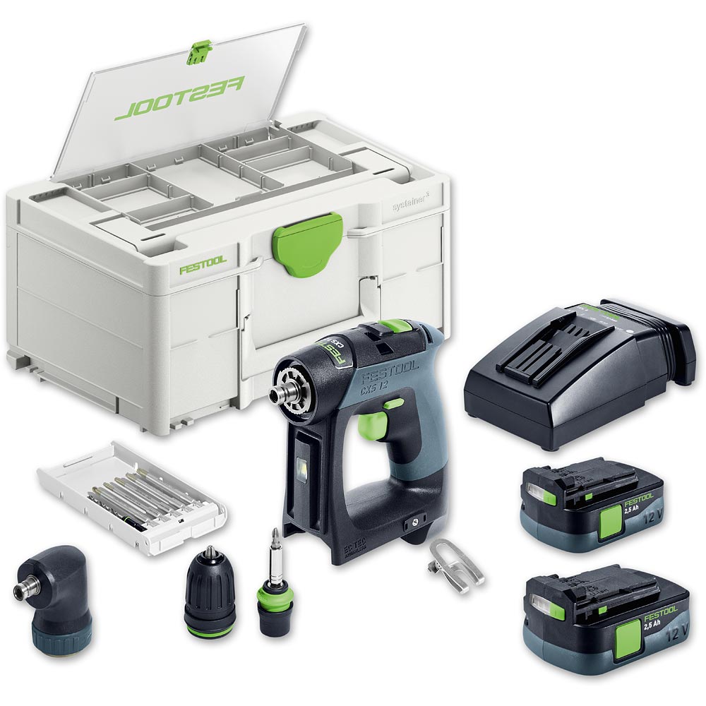 Festool CXS12  2.5 Set Cordless Drill Driver 12V (2 x 2.5Ah)