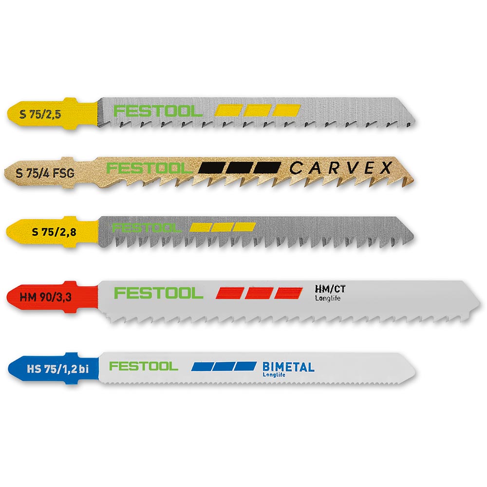 Festool Jigsaw Blade Mixed Set Wood/Metal/Plastic (Pkt 21)