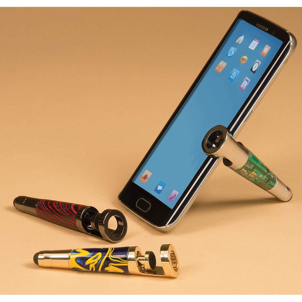 Smartphone Stand and Stylus Kit in Gun Metal
