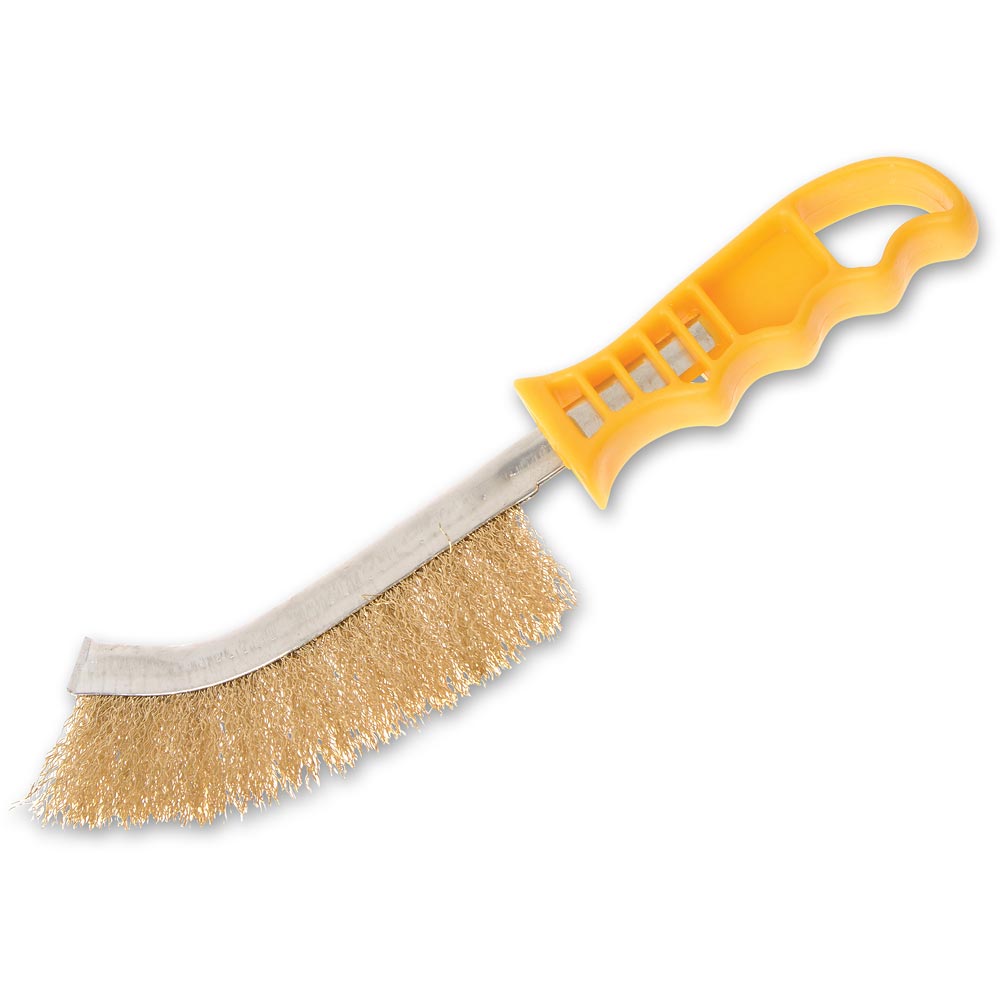 Faithfull Wire Scratch Brush Brass Yellow Handle