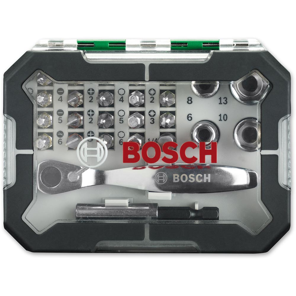 Bosch Ratchet Screwdriving Bit & Handle Set 26 Piece