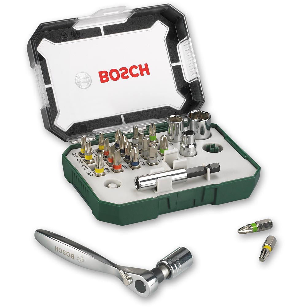 Bosch Ratchet Screwdriving Bit & Handle Set 26 Piece
