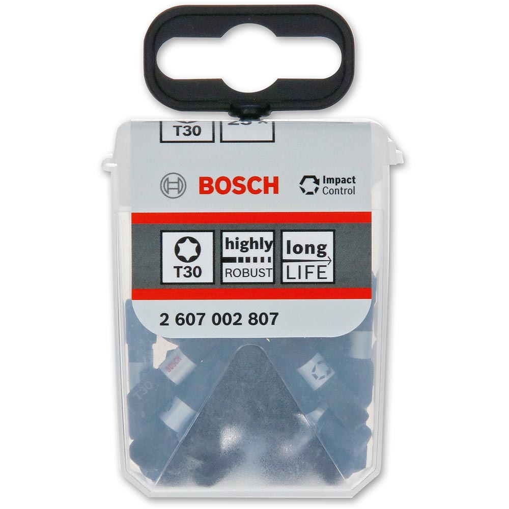 Bosch Impact Control Screwdriver Bits Torx T30 25mm (25)