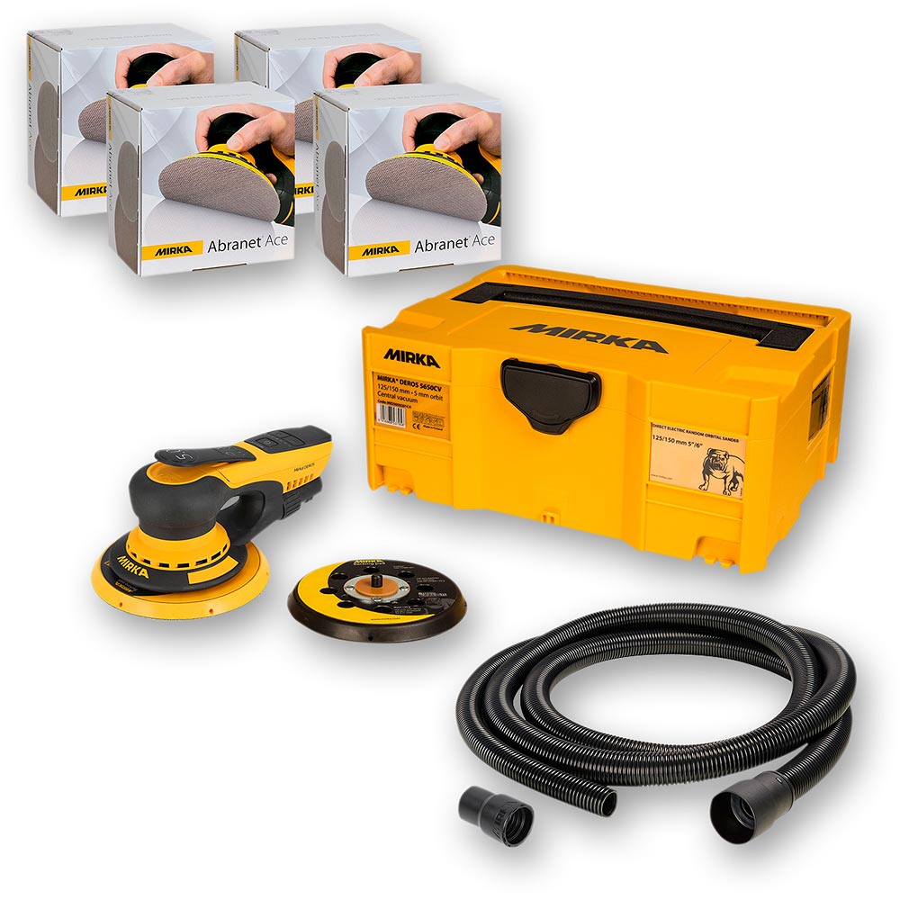 Mirka DEROS II 5650CV Random Sander Solution Kit, Abranet Ace & Hose