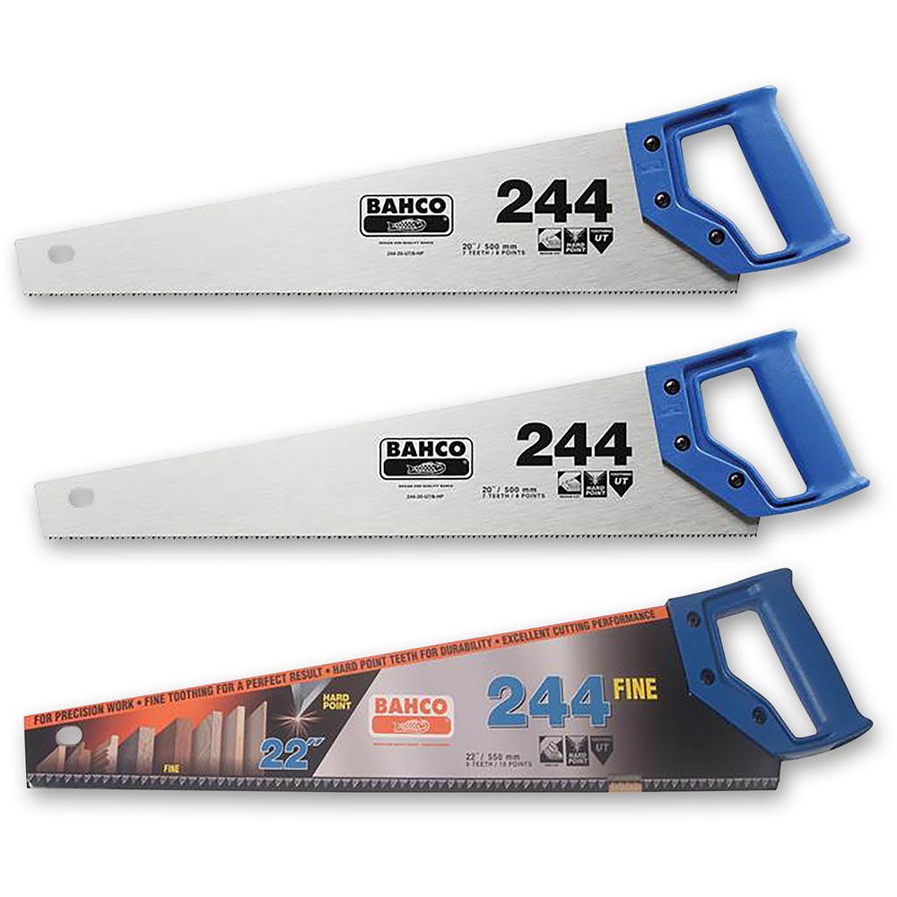 Bahco 2 x 244 Hardpoint Handsaw & 1 x 244 Fine Cut Handsaw 550mm  (22")