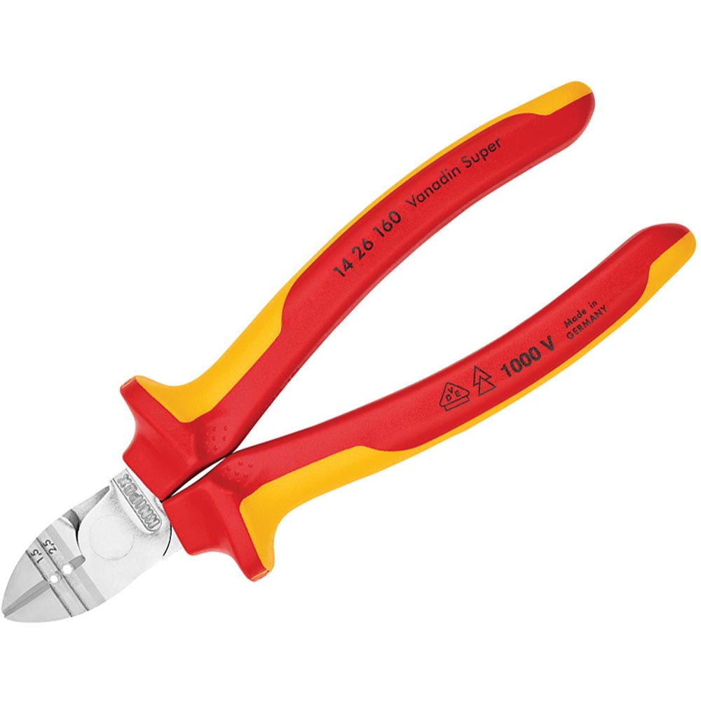 KNIPEX VDE Diagonal Insulation Stripper & Side Cutter 160mm