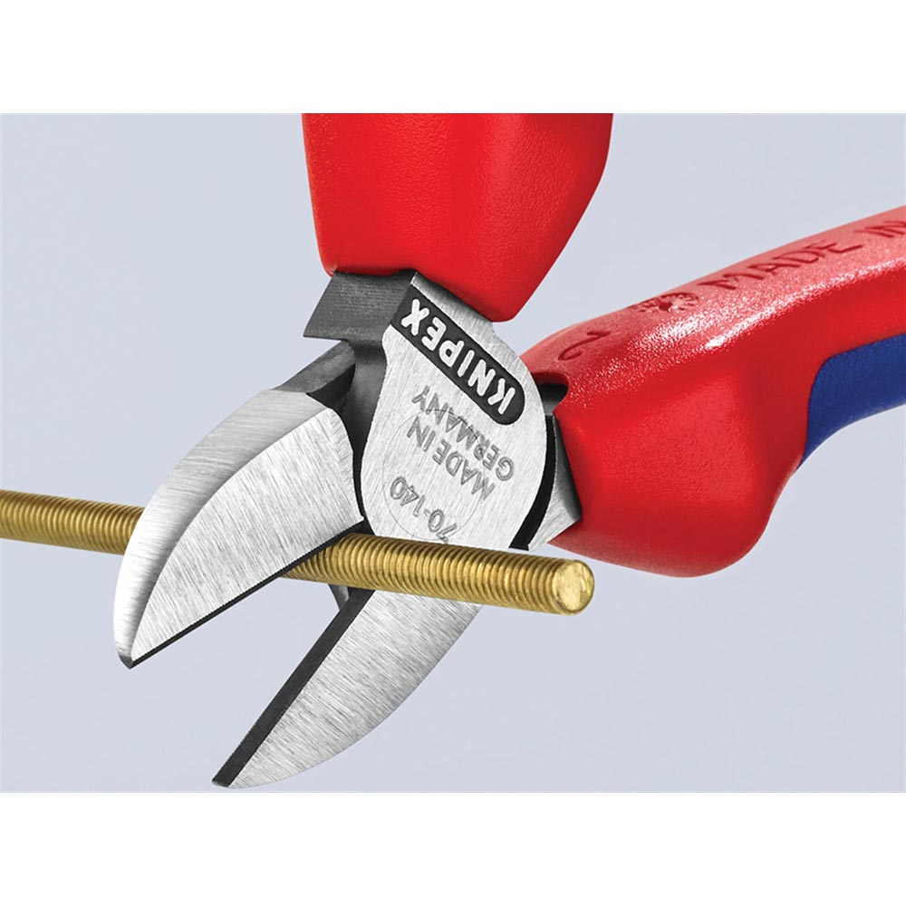 KNIPEX 70 02 Series Diagonal Cutters, Multi-Component Grip