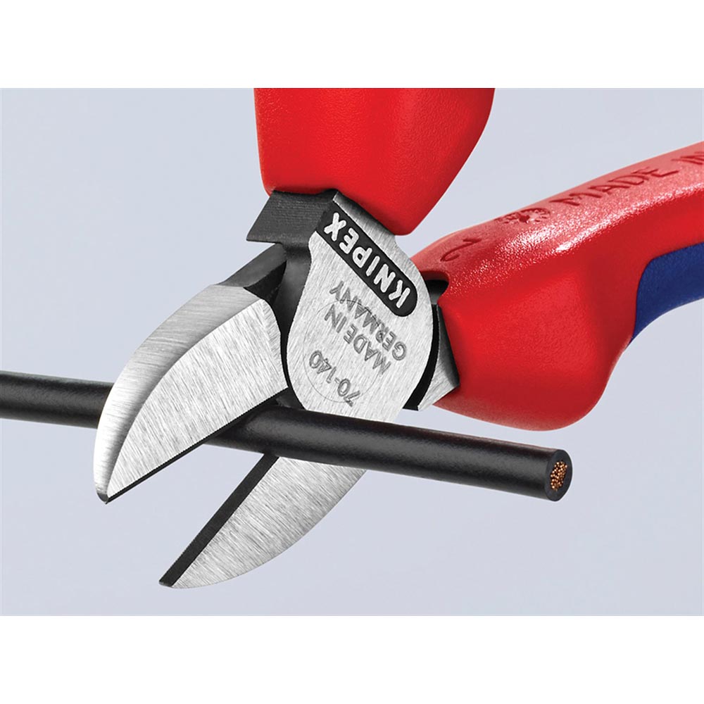 KNIPEX 70 02 Series Diagonal Cutters, Multi-Component Grip
