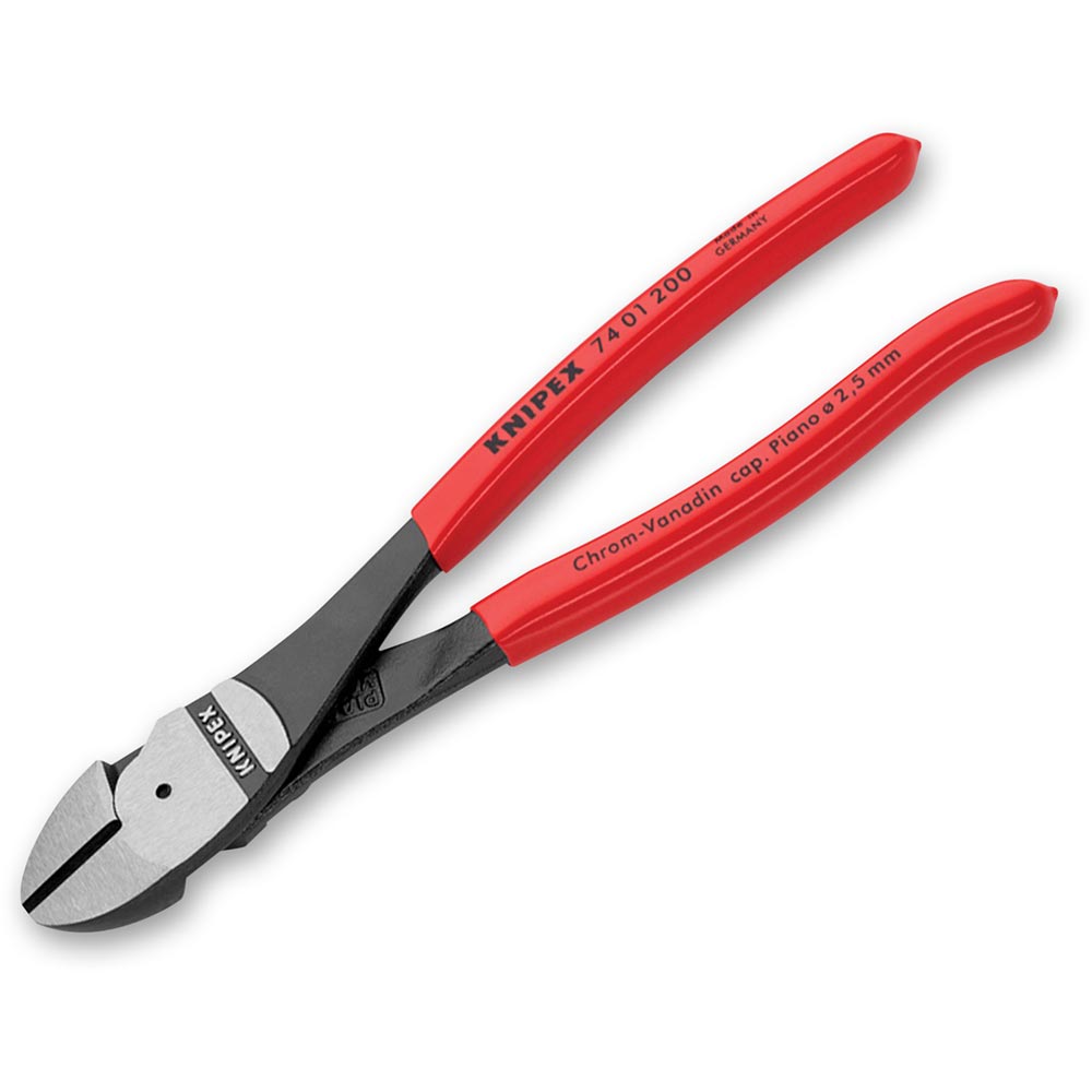 KNIPEX 74 01 Series High Leverage Diagonal Cutters, PVC Grips