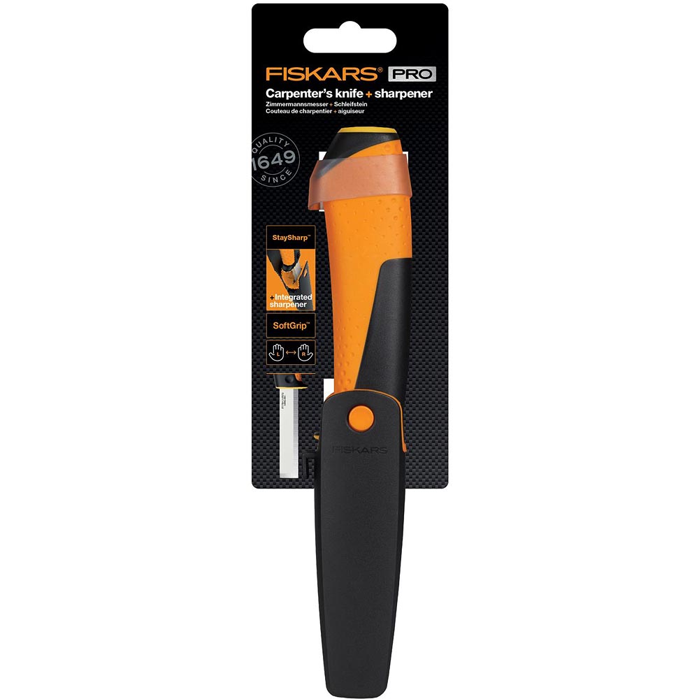 Fiskars Carpenter's Knife with Sharpener