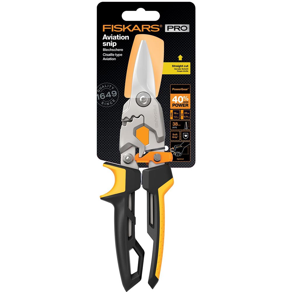 Fiskars PowerGear™ Aviation Snips Straight Cut 250mm