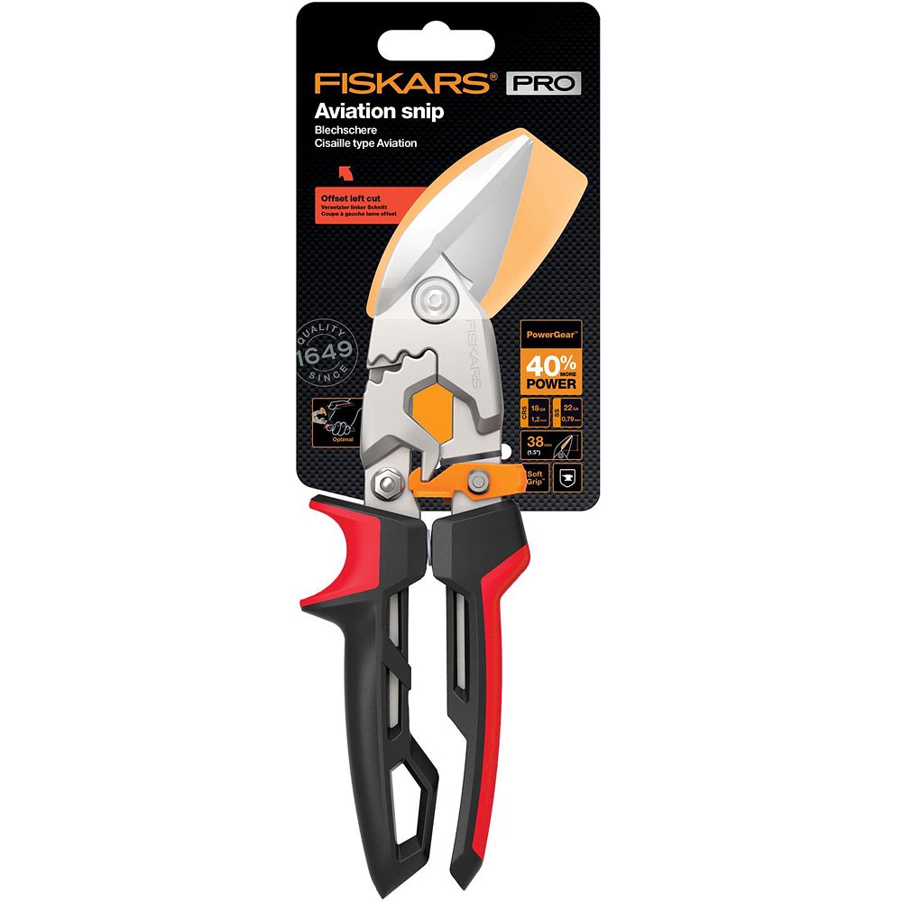 Fiskars PowerGear™ Aviation Snip Offset Left Cut 250mm