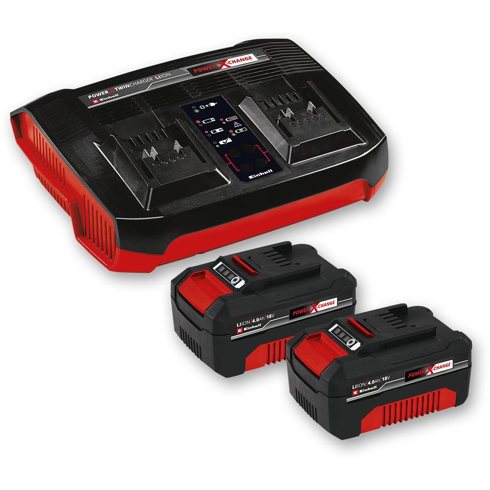 Einhell Power X-Change Li-ion Battery & Charger Kit 18V 2 x 4.0Ah